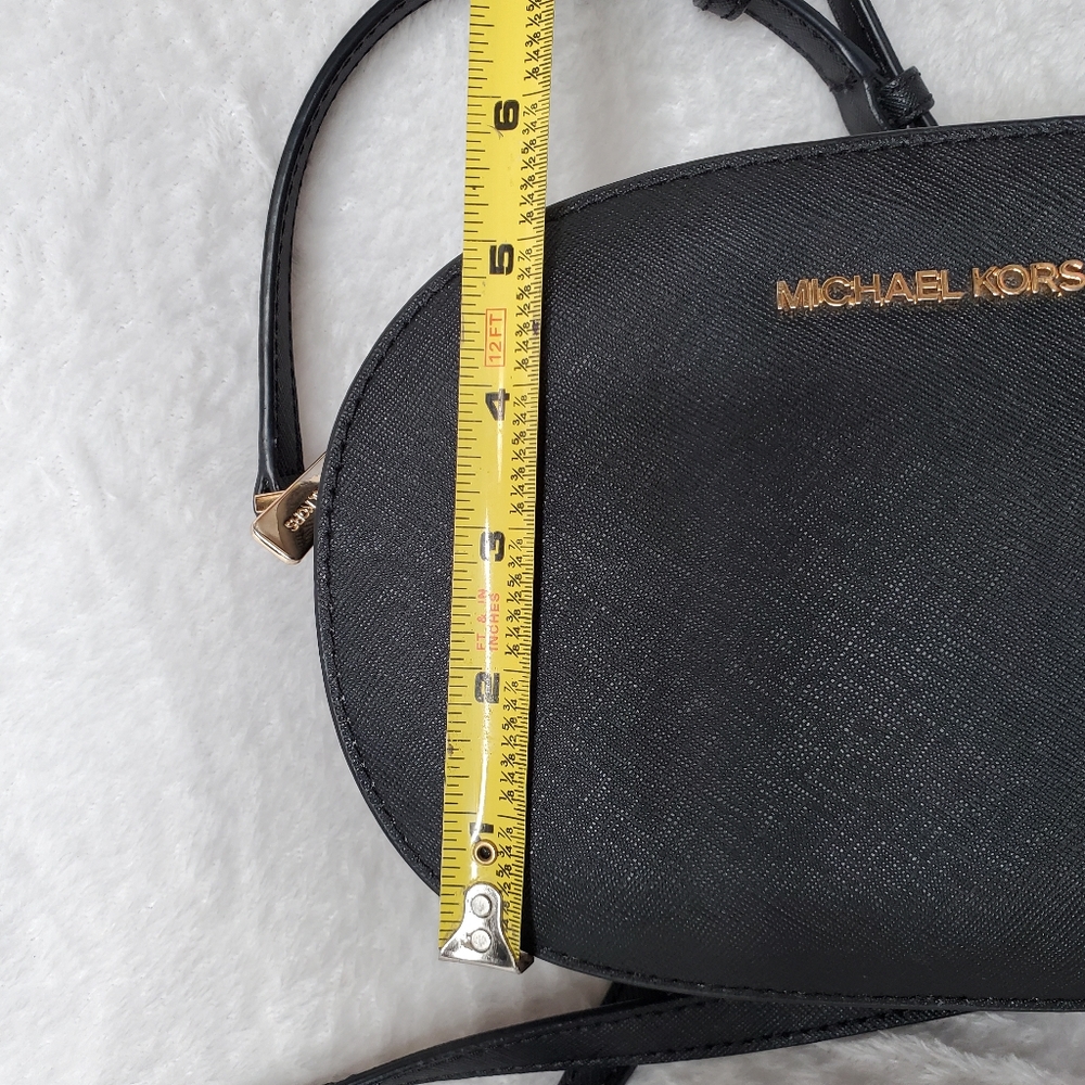 Michael Kors Set Travel Saffiano Leather Crossbody Bag Black - Picture 9 of 13